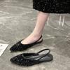 New Style Pointed Toe Sequins Decorated Elegant Loafers Fashion Soft Sole Comfortable Light Shallow Mouth Flat Women's Shoes
