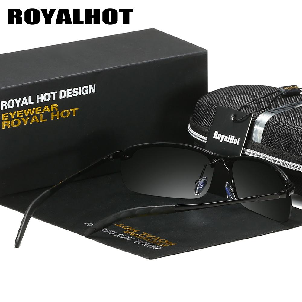 Royalhot Мужские супер крутые светоотражающие поляризационные солнцезащитные очки из металлического сплава Uv400, очки для вождения, очки