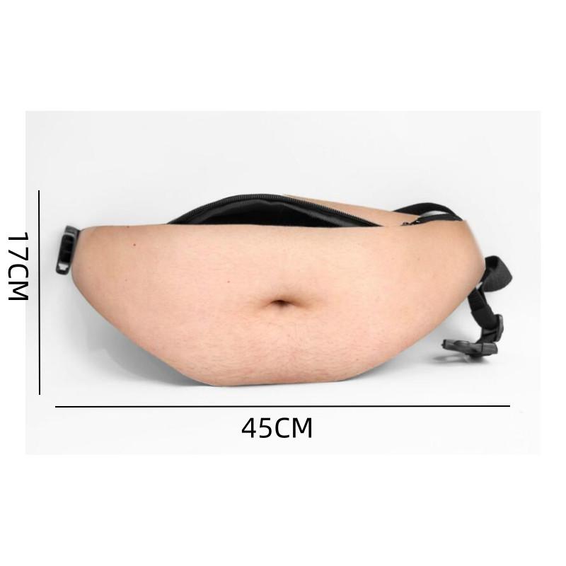 3D Beer Belly Waist Bag PU Novelty Anti-theft Organizer Pouch Fanny Pack