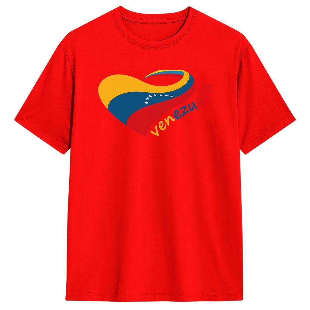 Unisex Heart Of Venezuela T Shirts Cotton Tops Summer YK Funny Short Sleeve TShirt Crew Neck Harajuku Casual Tee Shirt