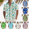 Гавайская рубашка для мужчин, мужские винтажные рубашки для боулинга на пуговицах, летняя пляжная рубашка с коротким рукавом