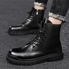 Мужские ботинки из натуральной кожи, черные, с боковой молнией, мужские ботинки для мотокросса, высокие ботинки для улицы в стиле панк, уличные ботильоны, повседневная обувь