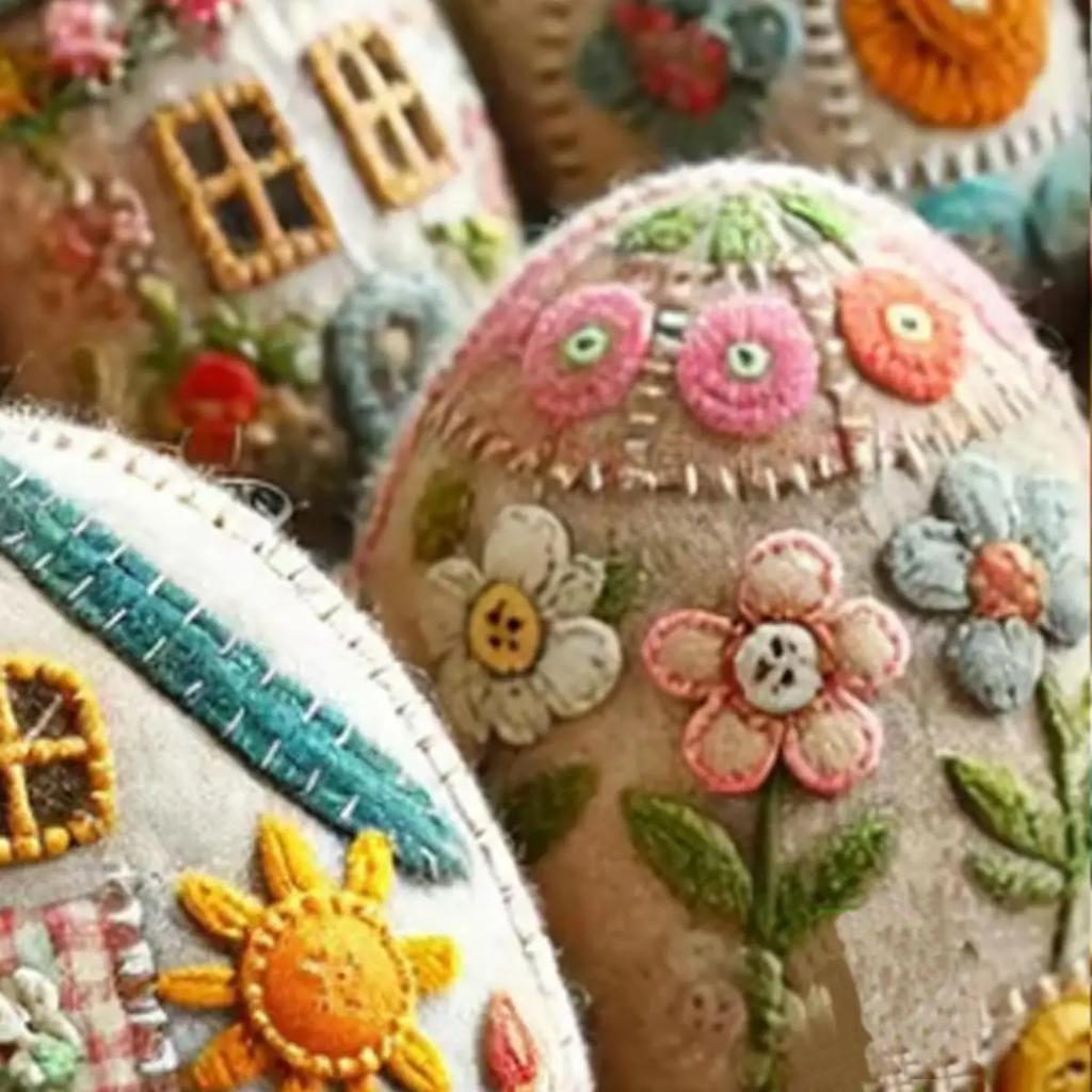 Пэчворк Фетровый Домик-Яйцо Набор для DIY Фетровый Домик-Яйцо на Пасху Домик для Цыпленка Набор для Рукоделия Ручная Вышивка Фетровые Пасхальные Яйца Набор