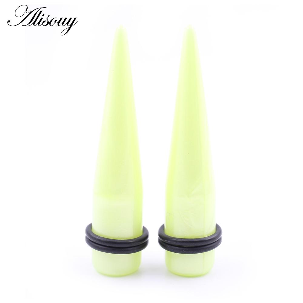 Alisouy 2 шт. жемчужный цвет акриловый конус ушной конус туннельный заглушка расширитель плоти растяжитель серьги калибры пирсинг украшения для тела