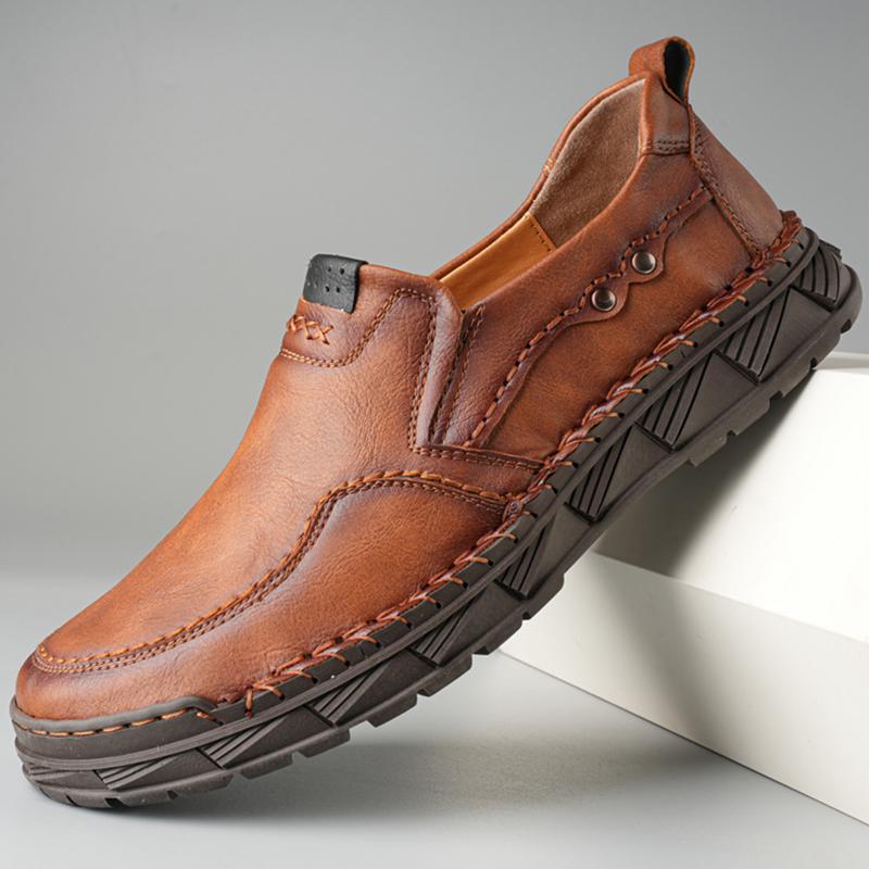 Мужская кожаная повседневная кожаная обувь большого размера с высоким берцем в стиле ретро, короткие сапоги