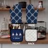 Navy Blue Nautical Boat Oven Mitts and Pot Holders Sets, Lake Beach House Gifts Oven Mitts, Cooking Up a Storm Navy Blue Over Mittens for Kitchen