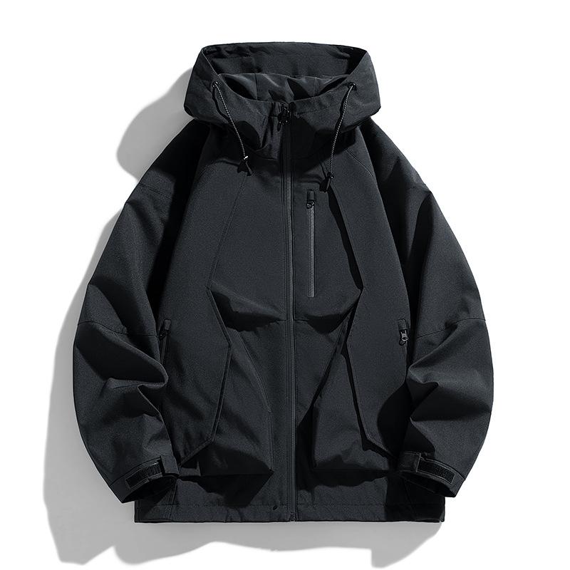 Coat Couple Waterproof Jacket Spring and Autumn New Trend Versatile Hooded Jacket Men's Loose Casual Coat