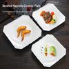 White Porcelain Square Plate for Stir-fry and Hot Dishes - Ideal for Restaurant, Hotel, or Home Use
