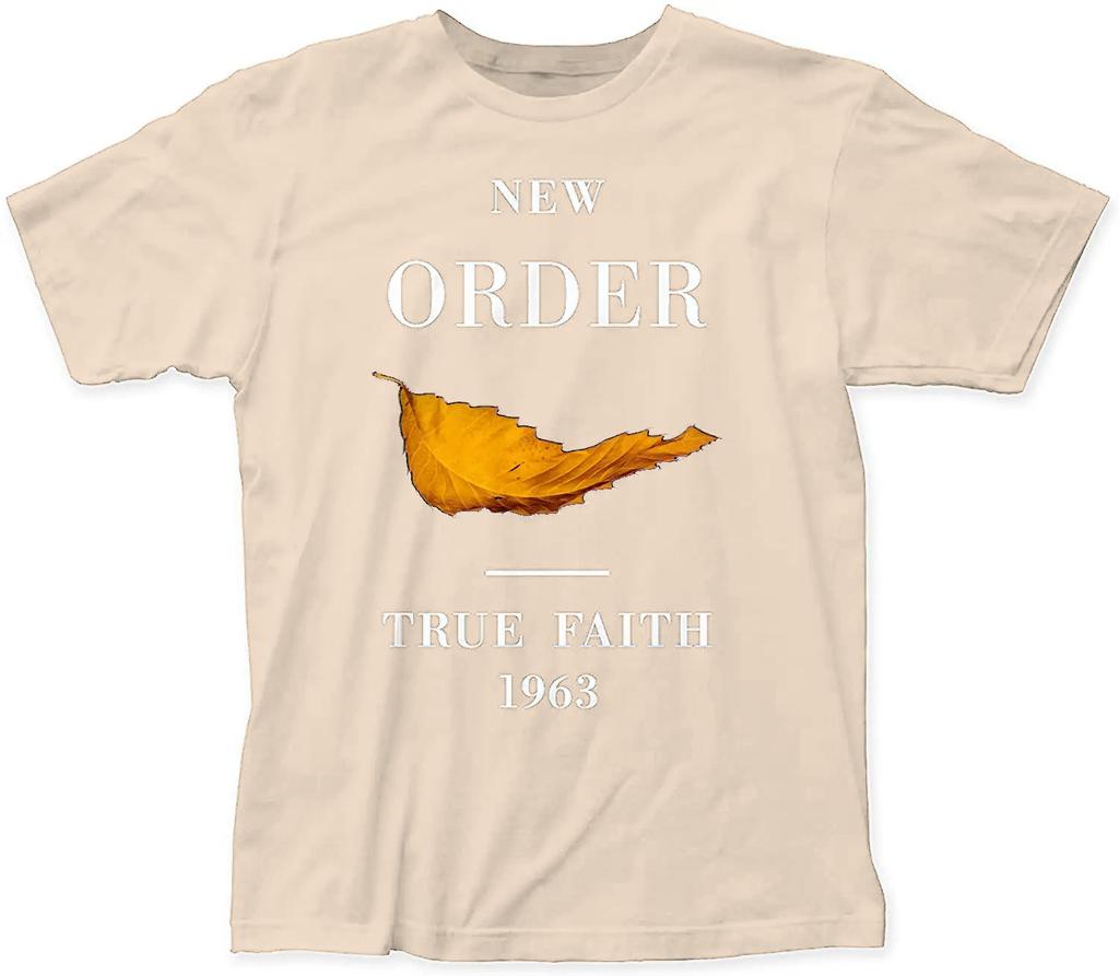 Men Tops Clothes Cotton New Order True Faith Fitted Tee Shirts Male Tshirt Guys T-shirt Crew Neck Short Sleeves Streetwear