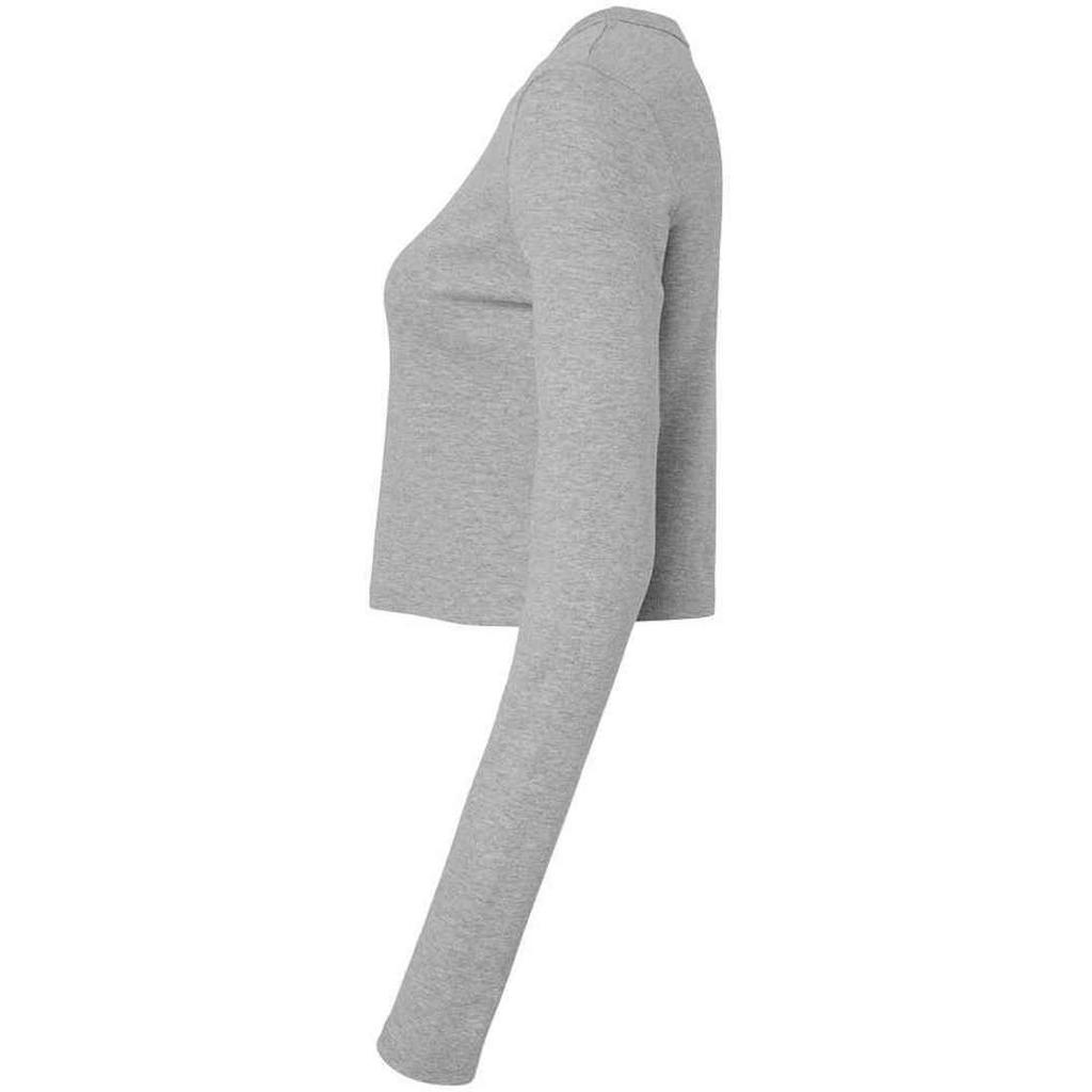 Bella + Canvas Womens/Ladies Micro-Rib Cropped Long-Sleeved T-Shirt