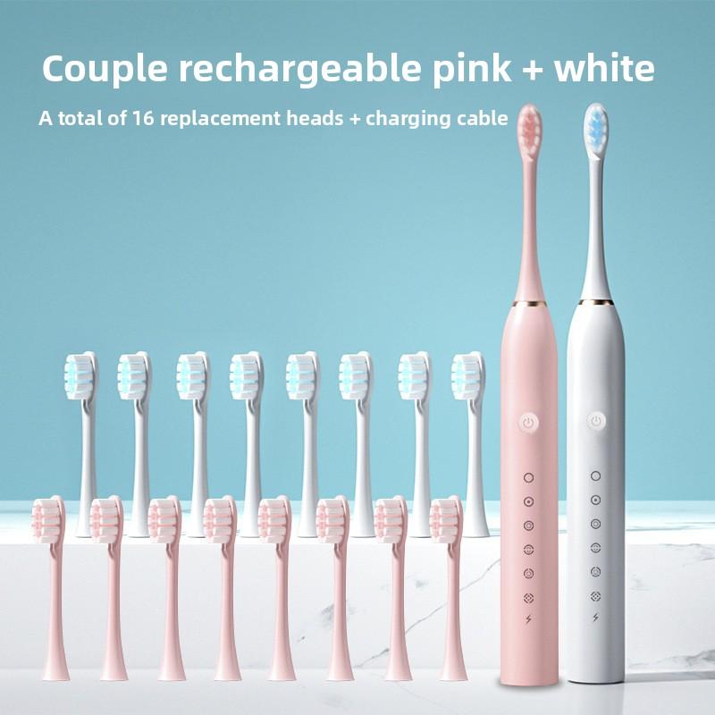 Электрическая зубная щетка, Перезаряжаемая модель, Универсальная щетка с мягкой щетиной для взрослых и детей, Портативный дорожный набор для домашнего использования, Зубная щетка.