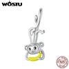 925 Sterling Silver Lovely Monkey Banana Charm Bead for DIY Bracelet Necklace