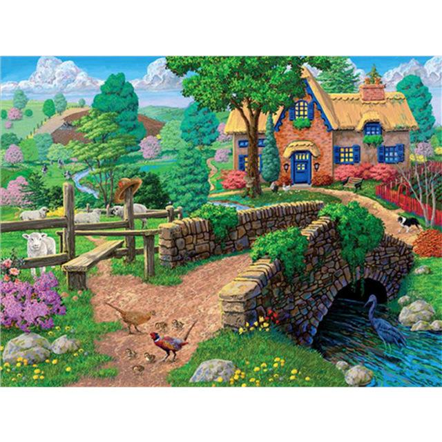 5D DIY алмазная живопись Зимний снежный пейзаж полный квадратный алмаз ремесло украшение дома подарок набор для вышивки крестом мозаичный узор