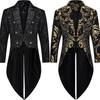 Adult Men Victorian Coat Costume Black Tuxedo Halloween Cosplay Costume Tailcoat Gothic Steampunk Trench Frock Outfit Overcoat