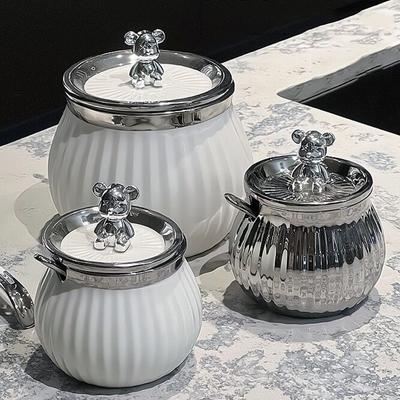 Керамическая бутылка/банка для приправ в скандинавском стиле, бытовая кухонная влагостойкая и устойчивая к высоким температурам банка для приправ с крышкой