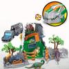 Jurassic Dinosaurs Park Playset Transformer Dino Base Educational Toy with Dinosaur Model Figurines Truck Tree Cage Gift for Boy