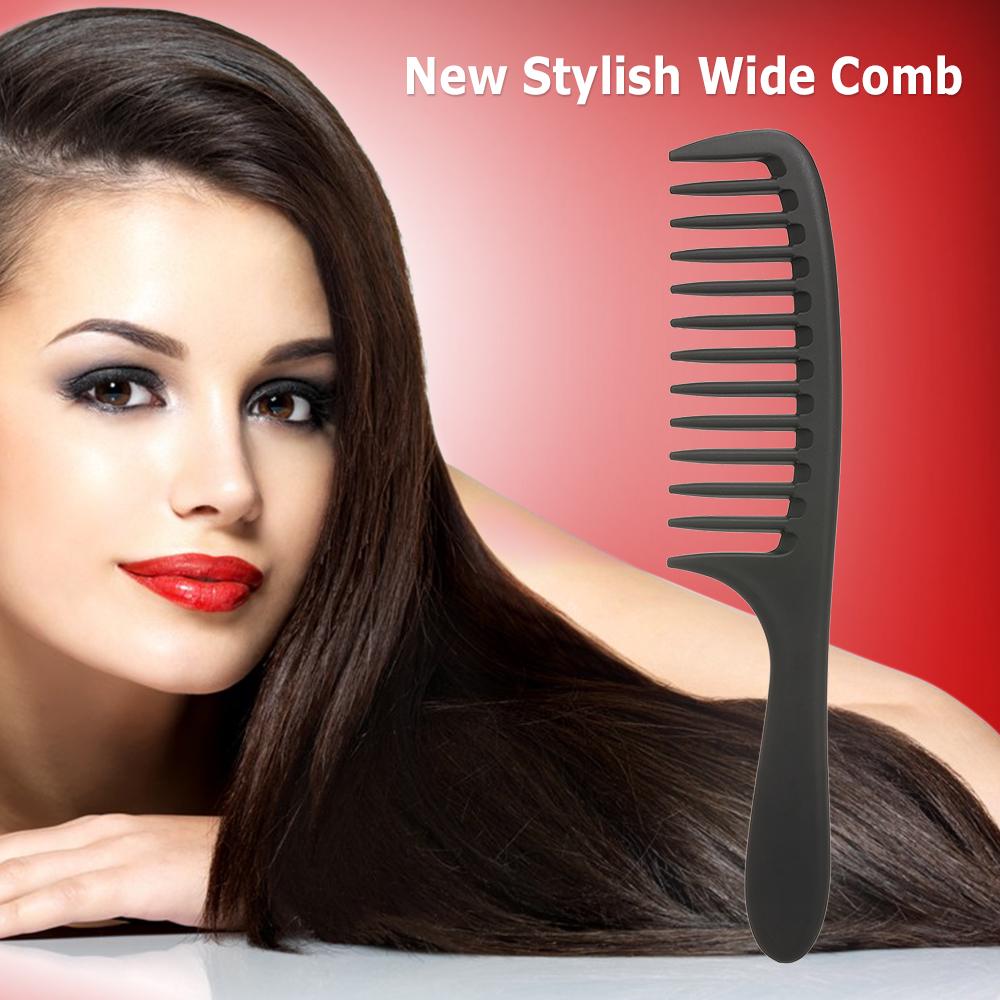 Wide Tooth Comb Detangling Hair Wide Comb Round Teeth Hair Comb Carbon Antistatic Comb
