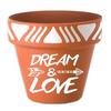 [Q6595] - Orange 'Boho' Terracotta Pot (Dream & Love) - 18x18. 5cm