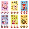 6 Christmas Day Celebration Decorations Face-Changing Stickers Parent-Child Interaction Diy Santa Claus Wreath Puzzle