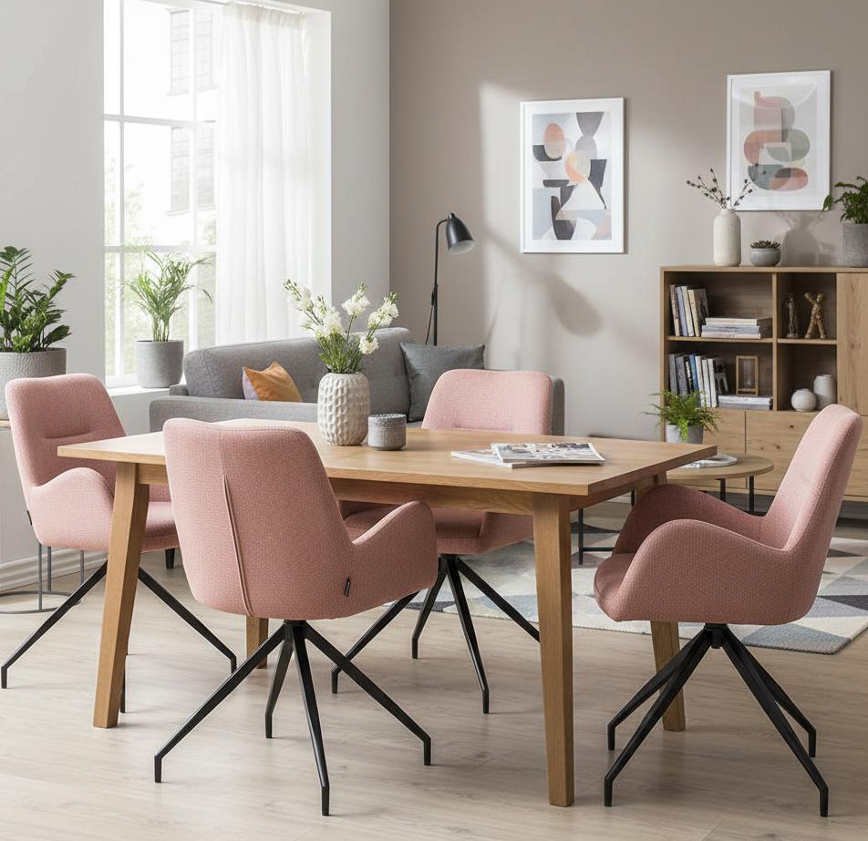 ERIM swivel chair upholstered in beige fabric