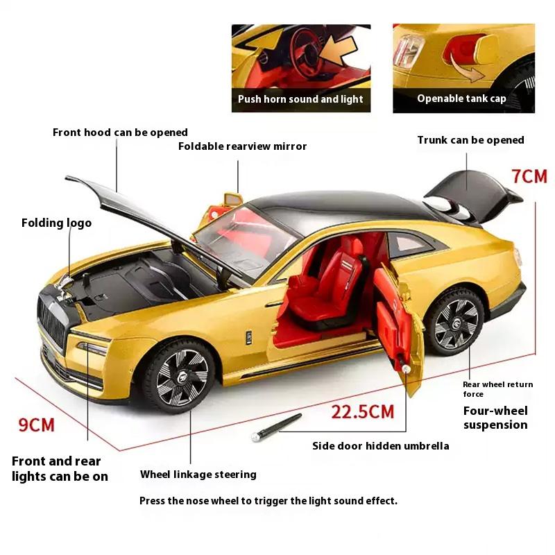 1/24 Scale Rolls Shining Alloy Model Toy Vehicle, Best Collection for Vehicle Enthusiasts, Christmas/Birthday Gifts