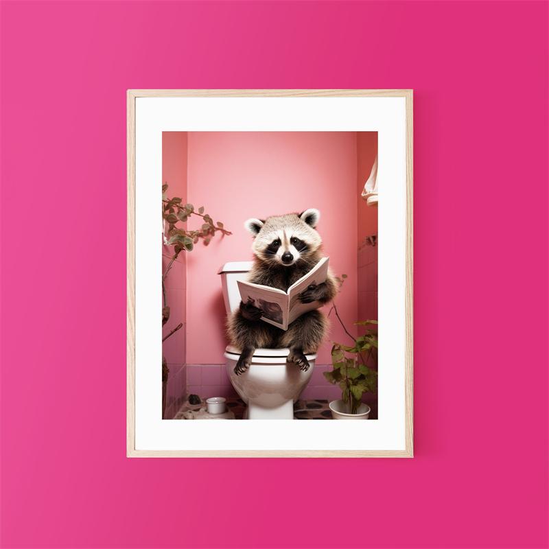 Поп-арт забавный плакат для чтения в туалете эстетика кошка капибара животные печать на холсте настенный художественный декор комнаты украшение для дома и ванной комнаты