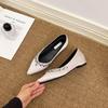 Shallow Velvet Soft Bottom Flat Bottom Pedal Evening Spring Rhinestone Fashion Temperament Pointed Single Shoes New