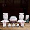 1PCS Ceramic Lotus Incense Burner Water Cup Fruit Plate Home Indoor Buddha Vase Plate Feng Shui Ornament