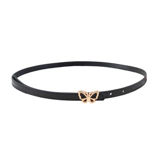 Металлические бабочки Пряжка Ремень Искусственная кожа Женский ремень Универсальный Однотонный Пояс для талии Платье Рубашка Топы Пояс