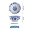 Chinese Style Ceramic Noodle Bowl - Golden Dragon Blue & White Porcelain