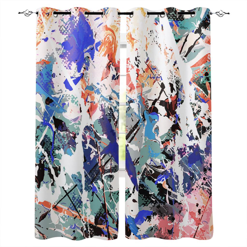 Желто-серые абстрактные художественные текстурированные шторы для спальни, кухни, оконные занавески, занавески для гостиной