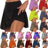 Women's  Athletic Stretchy Pleated Tennis Skirts Run Yoga Inner Shorts Elastic Sports Golf Skorts