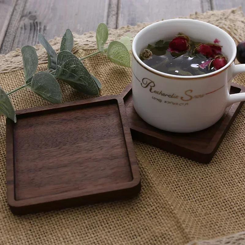 1PCS Wood Placemats Coasters Tea Coffee Cup Pad Decor Durable Heat Resistant Square Round Drink Mat Bowl Teapot Holder 88cm