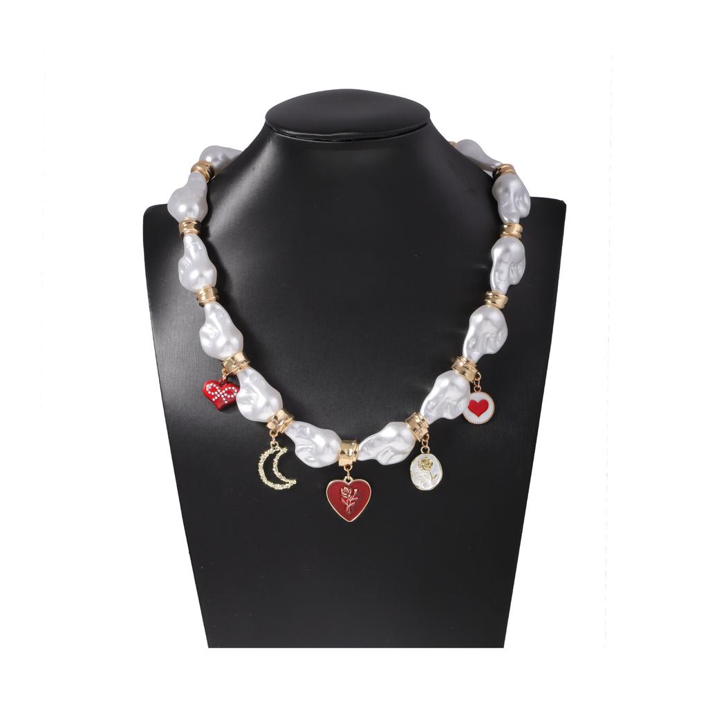 Простое, модное и свежее, нишевый дизайн, имитация жемчуга, сплав, капающая любовь, геометрическая подвеска, повседневное ожерелье