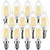LVWIT LED Filament Bulbs, LED Chandelier Candelabra Bulbs, E12 Base, 4.5W (40W Incandescent Equivalent), 2700K Warm White, 470lm, Wide Beam, Long
