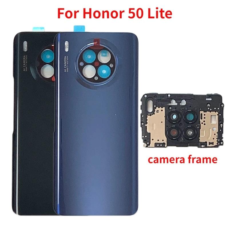 Housing For Huawei Honor 50 Lite NTN-LX1 LX3 LX22 Back Battery Cover Rear Door with Camera Lens Frame