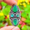 Green Onyx Handmade 925 Sterling Silver Jewelry Ring Size 7 S2z66