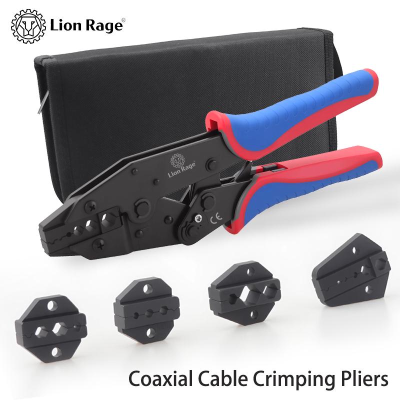 Premium 4-Jaw Coaxial Cable Crimping Pliers Set - Precision Termination for RG Series Cables HS-05H 02H 02H1 02H2 457 6