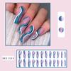 24PCS/SET Quick Nails Flower Diamond Manicure Long Ballet False Nails Waterproof Wearable Ready-made Nail Stickers