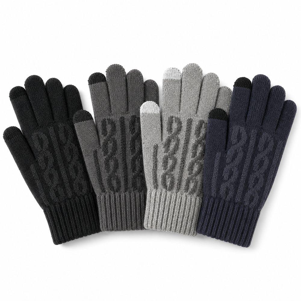 Synthetic Fabric Winter Gloves Jacquard Knit hermal Gloves New Touchscreen Gloves Cycling Running