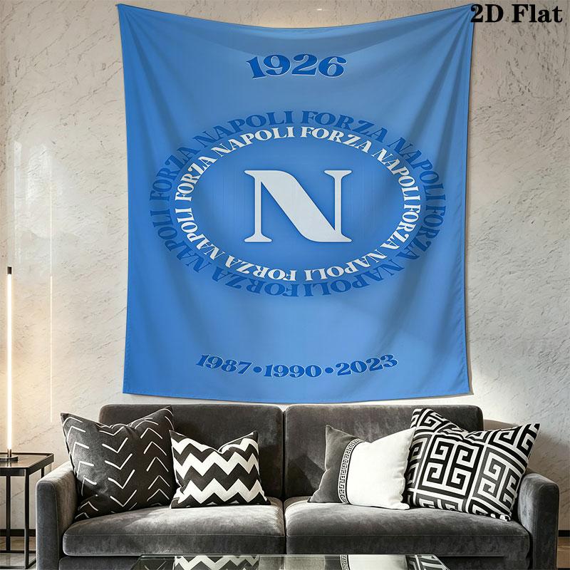 SSC Napoli logo Wall Hanging Printed Fabric Blanket Decorative Tapestries for Bedroom Living Room Home Decor