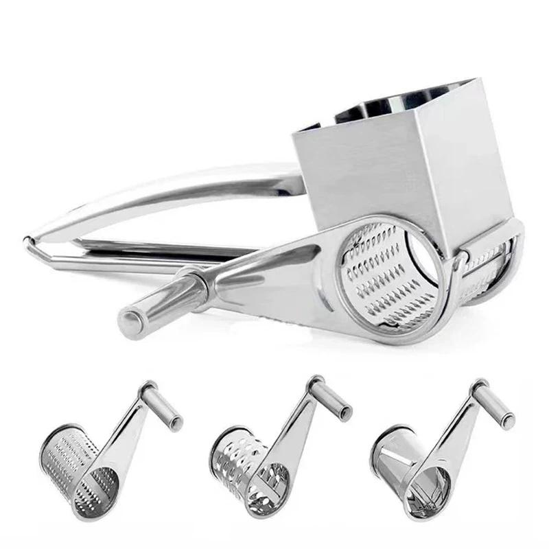 Manual Cheese Grater Crank Rotary Blades Stainless Steel Vegetable Chopper Multifunctional Kitchen Gadget Supplement Grinder