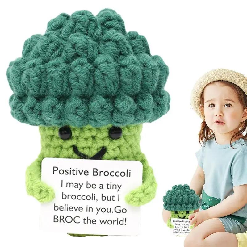 Mini Positive Potato Funny Avocado Duck Cute Knitted Crochet Doll with Card for Women Men Mom Dad Friend Birthday Cheer Up Gifts