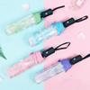 Transparent Three-fold Folding Umbrella Couples Students Manual Automatic Available Fresh Style Compact Size