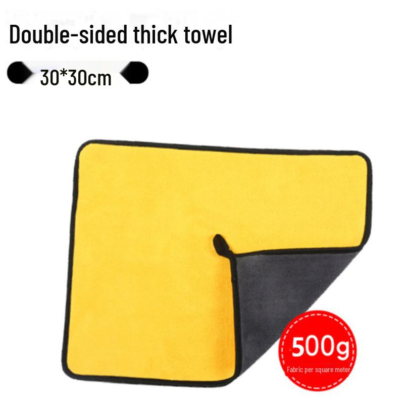 Плотное двухстороннее полотенце для мытья автомобиля: Впитывающая, безворсовая, бархатная тряпка для протирки