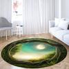 Гостиная, спальня, входная дверь, домашний ковер, зеленое отверстие под дерево, круглый ковер с узором, круговой коврик с принтом