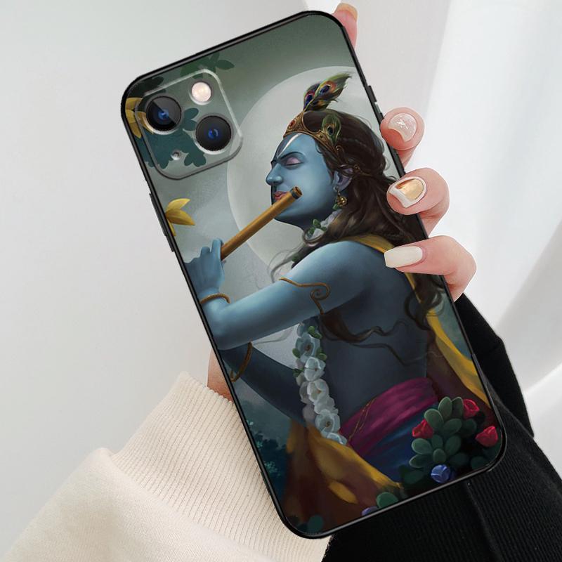 Indian God Lord Krishna Phone Case For iPhone 11 12 13 14 15 16 Pro XS Max Mini Cover For iPhone X XR Plus Back Case