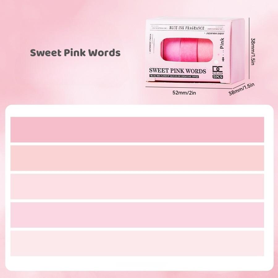 Набор из 5 штук васи-лент с цветами сакуры, мини-набор лент, клейкая маскировочная лента 1 см, декоративные наклейки для дневника, для DIY рукоделия
