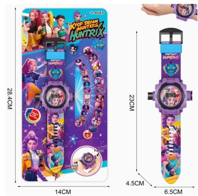 K-POP Devil Hunter Children's Projector Light Watch Electronic Watch Multi functional Wristband Toy Birthday Gift