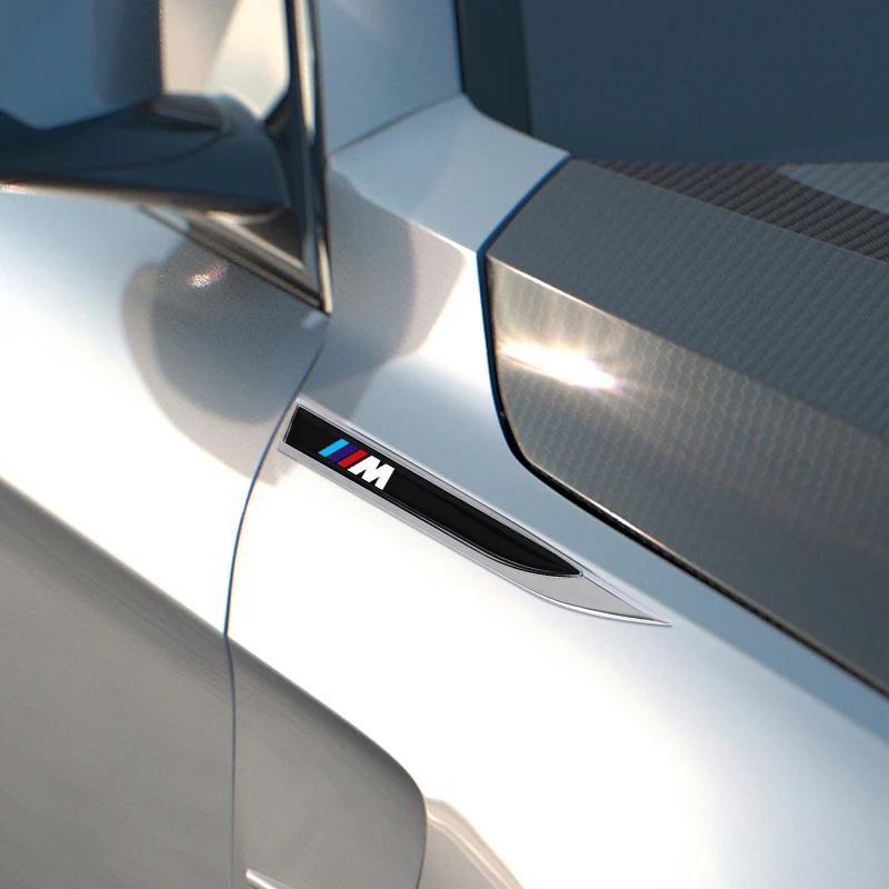 1Pair Car Side Fender Knife Stickers Emblem Badge Decals Trim Styling For BMW Performance M Power M3 M5 E46 E39 E36 E34 E30 E90 HLSRM1